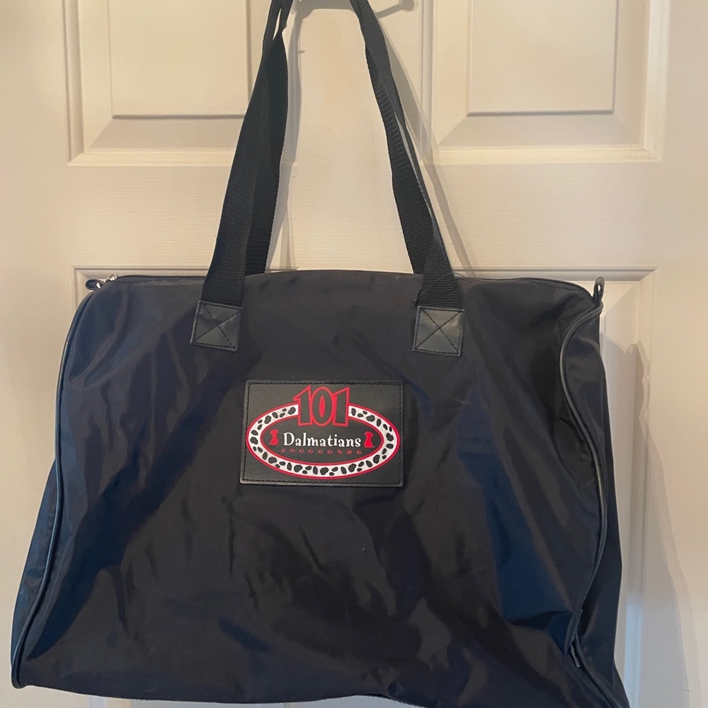 Vintage Disney's 101 Dalmatians Black Duffle Bag - 17x6.5x12- Gently Used